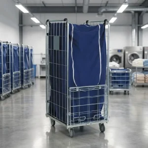 Large Storage Hospital Warehouse Laundry Industry Trolley Roll Cage Container Inside Inner Outer Linen Bag Covers