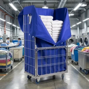 Large Storage Hospital Warehouse Laundry Industry Trolley Roll Cage Container Inside Inner Outer Linen Bag Covers