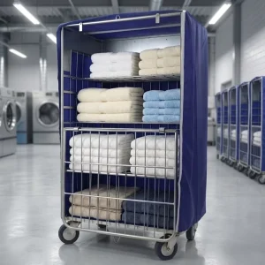 Large Storage Hospital Warehouse Laundry Industry Trolley Roll Cage Container Inside Inner Outer Linen Bag Covers