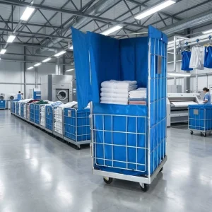 Large Storage Hospital Warehouse Laundry Industry Trolley Roll Cage Container Inside Inner Outer Linen Bag Covers