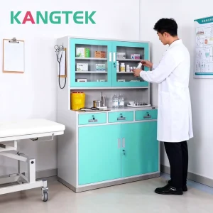 Large Storage Medicine Cabinet Simple Elegant Colorful Modern Design Style for Hospital Medical Room Made of Metal