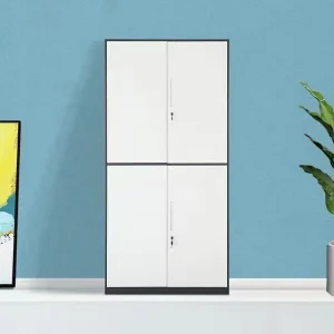 Large Thin Modern Steel Storage Cupboard with Adjustable Shelves Metal Office File Cabinet for Warehouse and Bedroom Use
