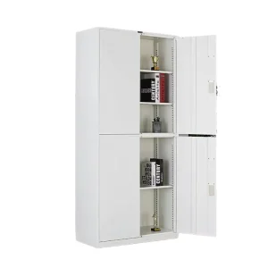 Large Thin Steel Storage Cupboard with Adjustable Shelves Metal Office File Cabinet