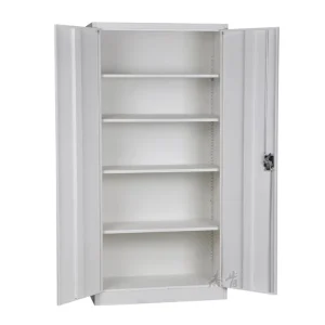 Large Two Door Steel Storage Cabinet White Modern Design Adjustable Filing Cabinet for Office Workshop Warehouse Use
