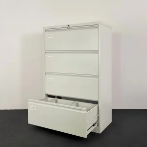Lateral Filing Cabinet Drawer Storage 4-Drawer Office Metal Lateral File Storage Cabinet Steel 4 Wide Drawer Cabinet with Lock