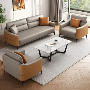 Latest Design Leather Office Sofa Sets Chinese Style Modern Rectangle Sectional Sofa Office Sofa Set Furniture