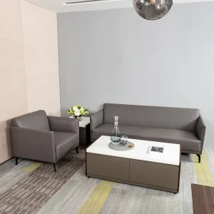 Latest Design Leather Office Sofa Sets Chinese Style Modern Rectangle Sectional Sofa Office Sofa Set Furniture