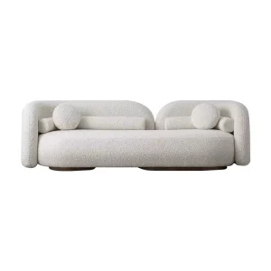 Latest Designer Sofa Wooden Modern Living Room Sofa Minimalism Cream White Couch Set for Home High Quality Fabric Hotel Sofa