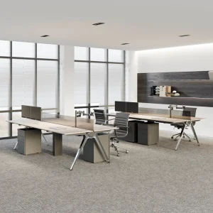 Latest Modular Wooden Office Desk 2 4 6 8 Seater Coworking Workstation Furniture With Extendable Open Space for Staff