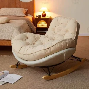 Lazy Sofa Style Single Recliner Comfortable Thickened Wooden Penguin Rocking Chair Living Room Bedroom Balcony Home Leisure