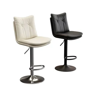 Leather Bar Chair Lifting Rotatable Customizable Light Luxury High Stool with Backrest for Commercial Use
