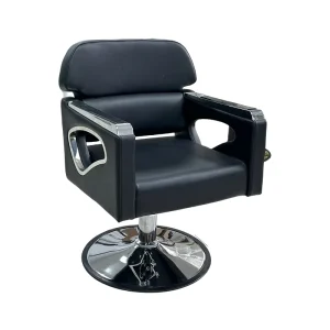 Leather Barber Salon Chair with Rotating Lifting Features and Armrests for Hair Cutting Beauty Perm & Dyeing