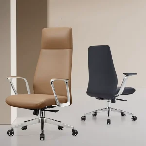 Leather Boss Office Chair Modern Executive Aluminum President Chair Reclining Feature for Computer Office
