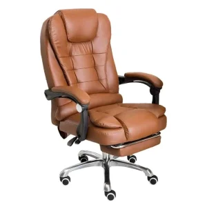 Leather Chair Luxury Ergonomic Office Gaming Chair High Back Executive Swivel Leather With Footrests