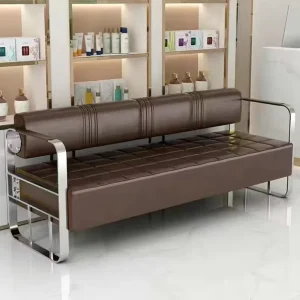 Leather Commercial Waiting Chairs Sofas for Barbershops Salons Beauty Salons Nail Lash Salons Modern Minimalist Design Armrests