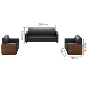 Leather Couch Office Single Combination 2 Seater Sofa Set Furniture Leather Office Sofa