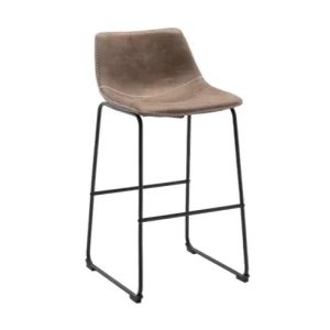 Leather Covered Restaurant Bar Chair High Bar Stool Modern Design for Home Bar and Hotel Use