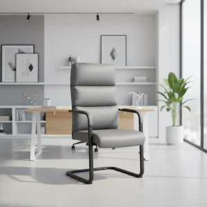 Leather Ergonomic Office Chair Breathable Mesh High Back Light Luxury Design Conference Meeting Room Reception Dormitory Chair