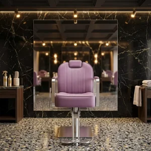 Leather Ergonomic Portable Vintage Antique Heavy Duty Beauty Salon Hydraulic Styling Barber Hair Cut Chair