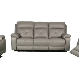 Leather Lumber Support 3 Seater Electric Recliner Reclinable Sofa Set with Power Recliner and Headrest