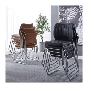 Leather Office Chairs Modern Minimalist Ergonomics Can Be Stacked for Meeting