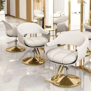 Leather Salon Chair with Light Lift Rotating Feature Reclining Steel Shampoo Chair for Beauty Barber Shops Living Room