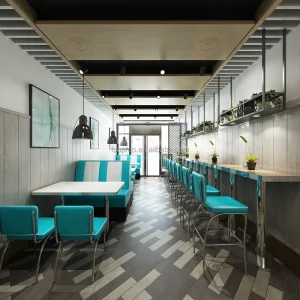 Leather Stainless Steel Restaurant Furniture blue Restaurant Bench Seat Bench Seat