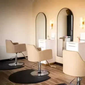 Leather Styling Chair Set for Salon Spa Loft Style Hair Dresser Chairs with Barbershop Mirror for Salon Furniture