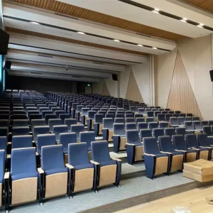Lecture Hall Tiered Auditorium Seating Chair School Padded Auditorium Chair With Writing Table