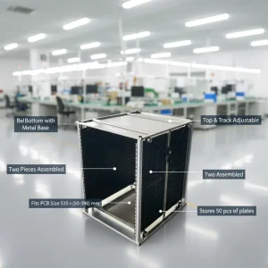 Leenol ESD PCB Rack Manufacturer LN D828 535x460x570mm Adjustable Storage Rack ESD SMT Magazine Rack for Assembly Line Work