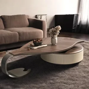 Legs Metal Nordic Light Luxury Living Room Furniture Side Modern Center Small Round Nesting Coffee Table Set with Wood Top