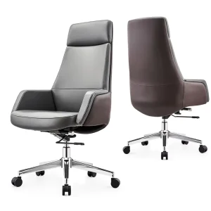 Leisure Ergonomic Home Office Chair Executive Boss Manager Chairs High Back Genuine Leather Office Chair With Luxury Design