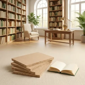 Library Furniture Particle Board 9-25mm E0 Chipboard for Bookshelf Bookstore Reading Table Factory