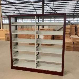 Library Furniture Steel Bookshelf Double Sided Book Rack Boltless Metal Library Shelving Display Racks for Bookstore