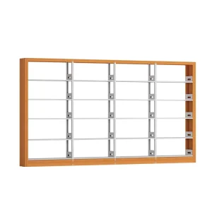 Librero Metal BookShelf Steel Shelving School Library Book Case Metal Materials Wooden Color Bookshelf Factory