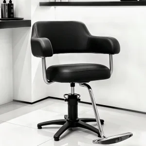 Lifting Commercial Furniture Model Y091 High end Salon Barber Chair PU Leather Modern Minimalist Rotary