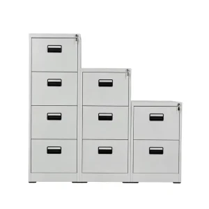 Light Gray Steel Movable Modern Three-drawer Filing Cabinet