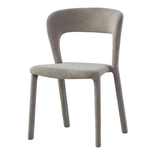 Light Grey Leather Fabric Art Deco Dining Chair Modern Design 6 Piece Set for Hotels Restaurants Outdoor Use Metal Furniture