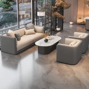 Light Luxury Aluminum Hotel Sofa Set Modern Design Waterproof Durable Stable for Commercial Use in Sales Offices