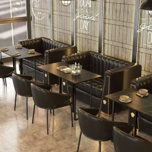 Light Luxury Bar Leather Club Furniture Industrial Style Clean Bar Dining Combination Commercial Furniture Set