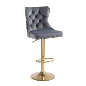 Light Luxury Casual Modern Metal Frame Rotatable Armless Bar Stool Tall Home Bar Chair