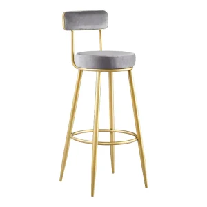 Light Luxury Commercial Furniture Dining Chair and Table Set Metal Frame Nordic Bar Chair for Restaurant Coffee Shop Barstool