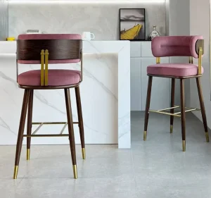 Light Luxury Counter Height Bar Stools French Bistro Style Kitchen Island Chairs Outdoor Commercial Grade Bar Furniture
