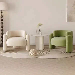 Light Luxury Cream Style Single Leisure Sofa Chair Reception Chair for Clothing Shop and Beauty Salon Waiting Area
