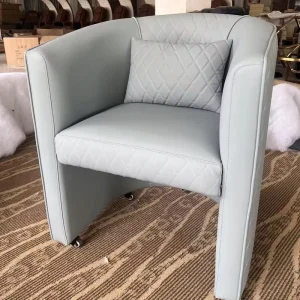 Light Luxury Curved Salon Client Chair Diamond Quilted Cushion Sofa for Beauty Salon Waiting and Client Reception Lounge Area