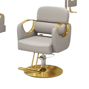 Light Luxury Design Office Furniture Golden Metal Barber Chairs Modern Salon Salon Furniture Barber Chair for Salon