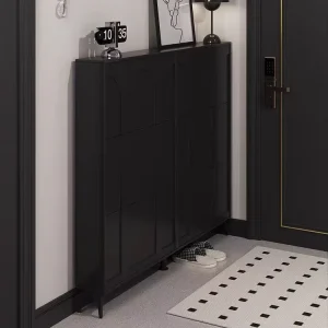 Light Luxury Flip up Ultra thin Shoe Cabinet Home Entrance Foyer Extremely Narrow Against The Wall Stor