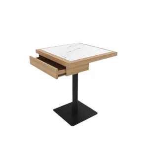 Light Luxury High End Commercial Dining Table Chair Set Chinese Style Rock Plate Table Wooden Frame for Tea House Hotel