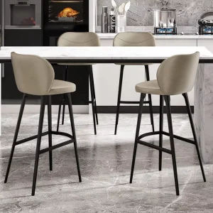 Light Luxury High Foot Stool Bar Chair Household Modern Simple Designer Style Leather Island Table Nordic European Style HD-7160