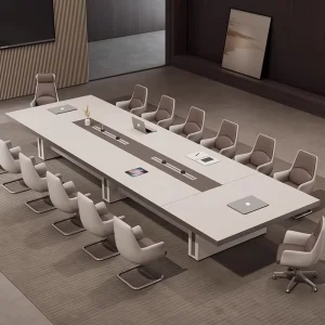Light Luxury High end Modern Minimalist Design Office Desk and Conference Table with Socket